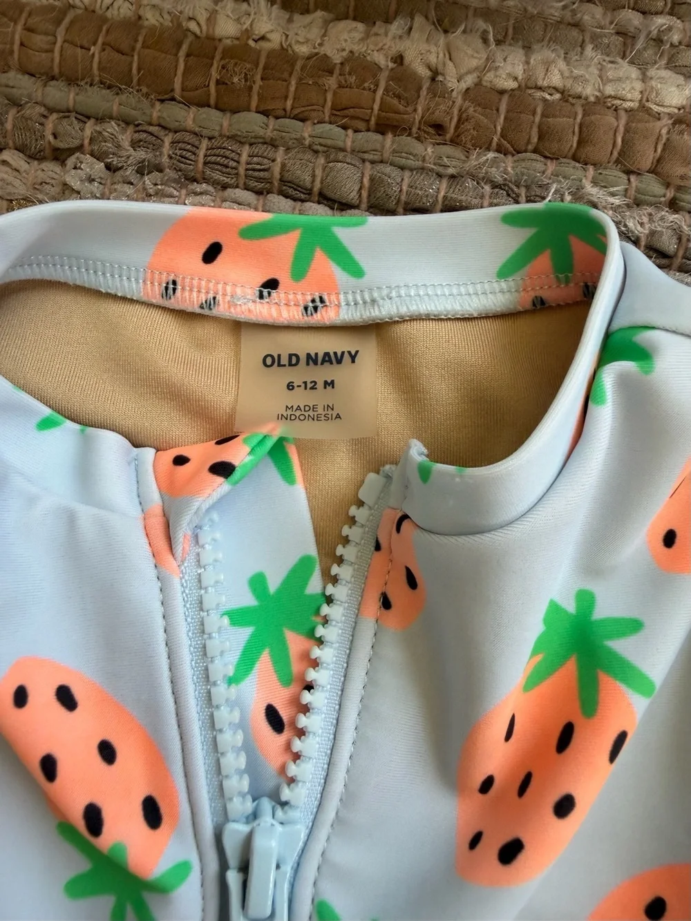 Baby Girl RashGuard Swimsuit, 6-12 mo